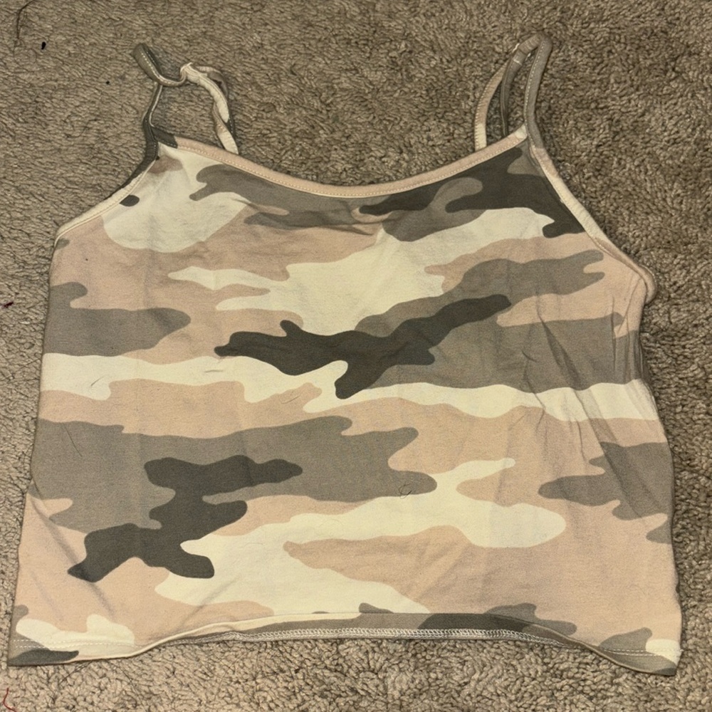American eagle camo crop tank top size M